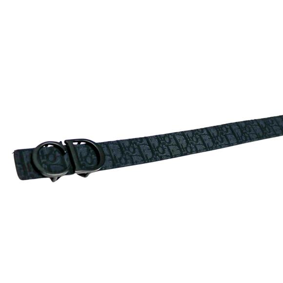 Dior Belt Reversible Oblique Jacquard Navy Black with Buckle 36" - Picture 4 of 11